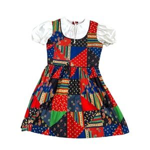 Vintage Cinderella 1970s Patchwork Dress